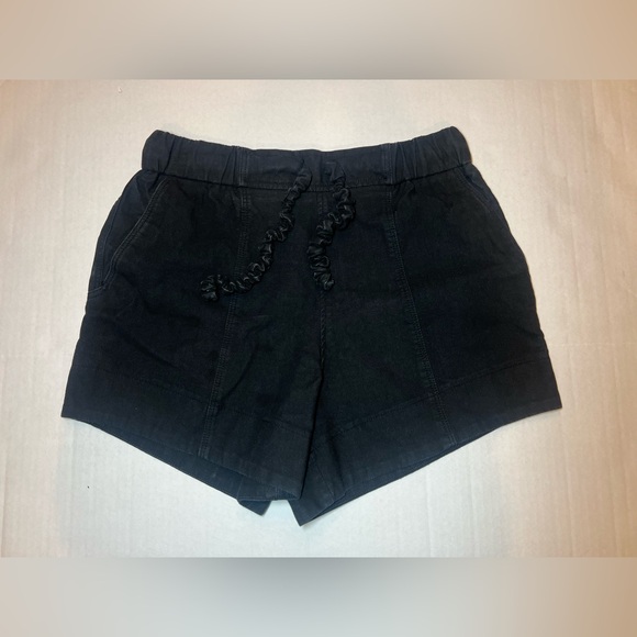 GANNI Women's Cotton Suiting Drawstring Shorts Black Size 36 - Small - High Rise - Picture 4 of 9